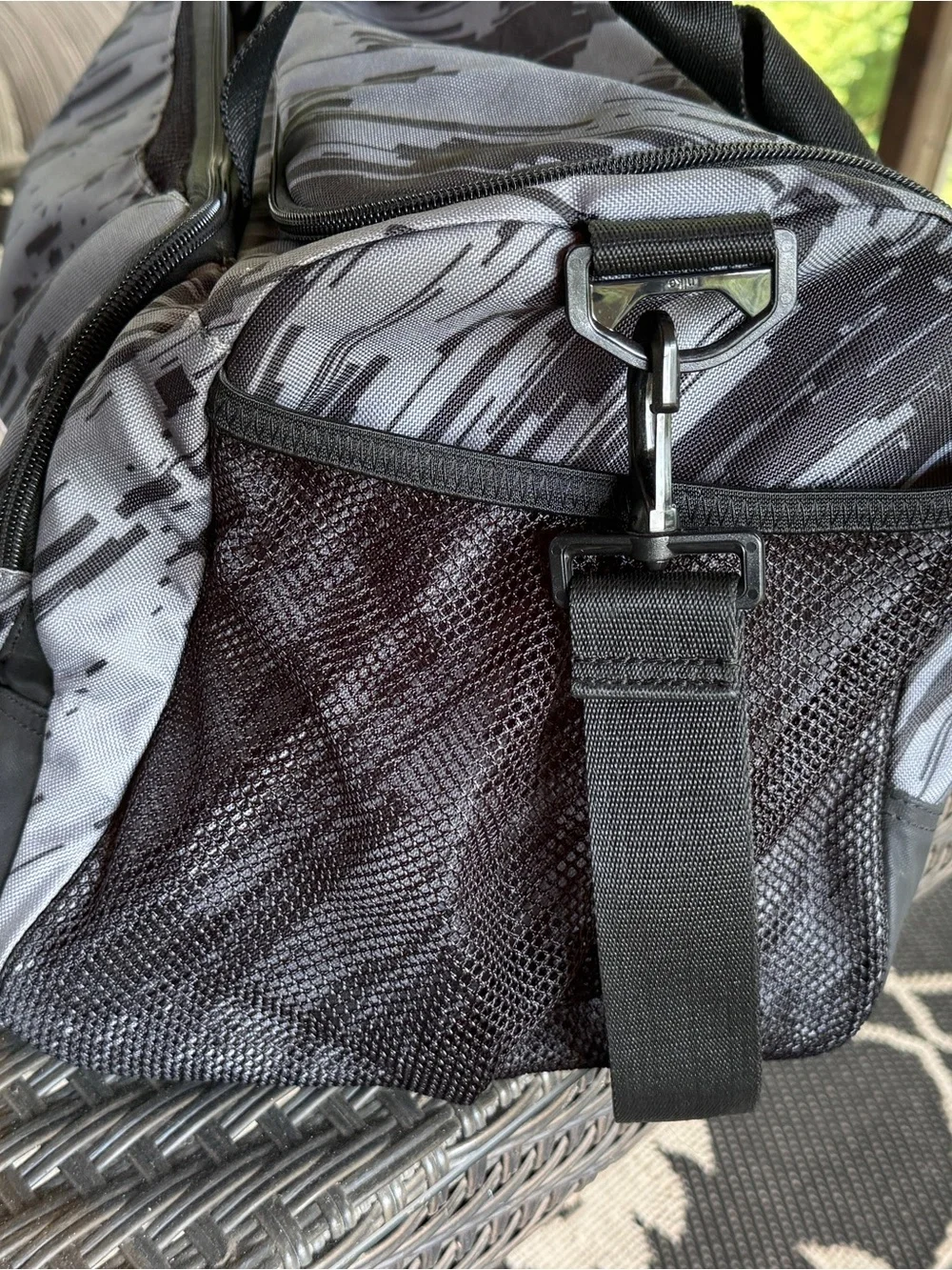 Nike Black & Gray Patterned Duffel Bag